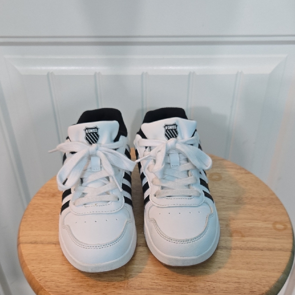 K-Swiss White and Black Minimalist Sneakers